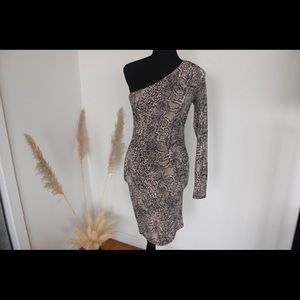 Asymmetrical snake dress